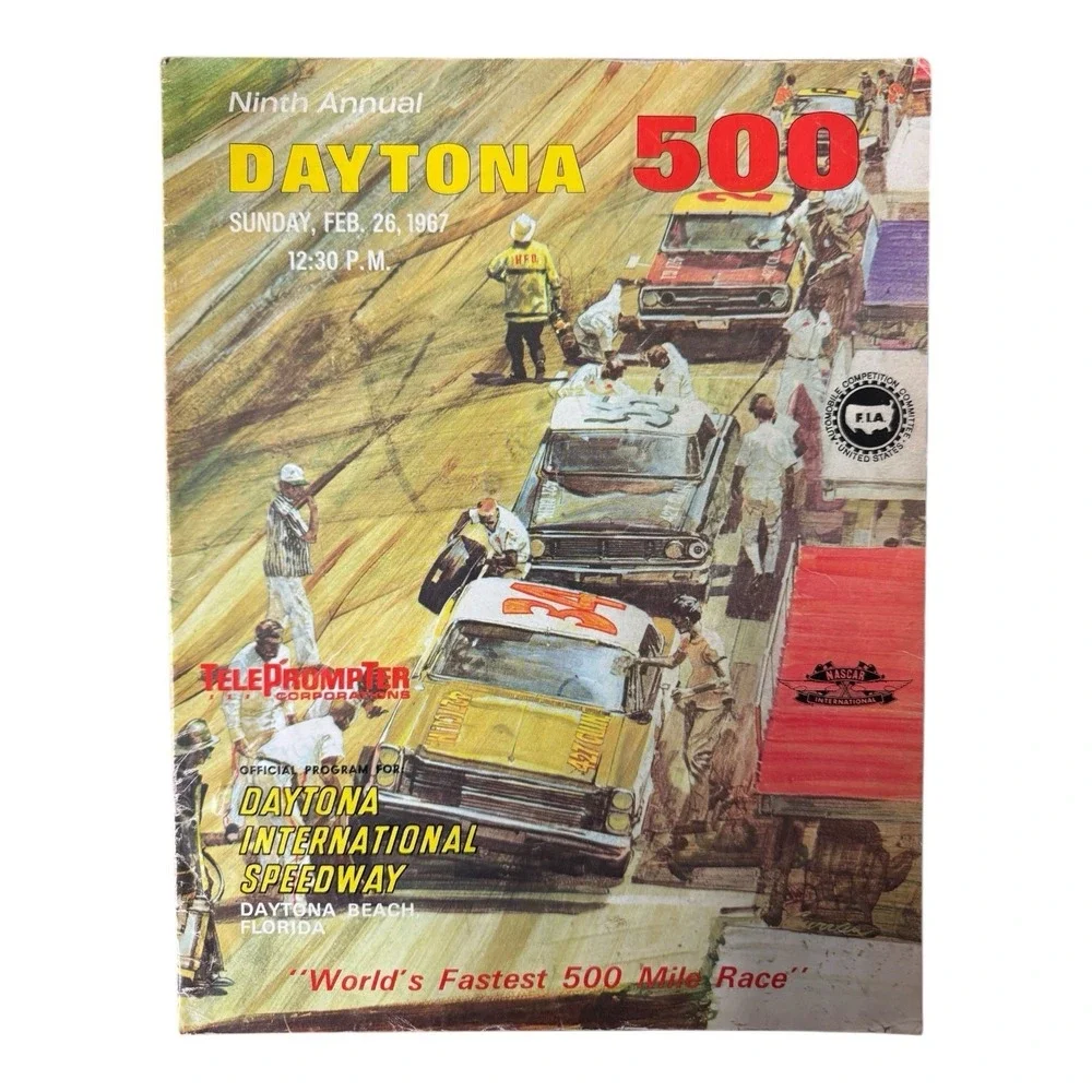 1967 9th Annual Daytona 500 Souvenir‎ Program - Mario Andretti Winner
